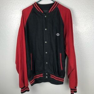 International Denim Size XL Embroidered Patch Varsity Jacket Perfect Circle Dana